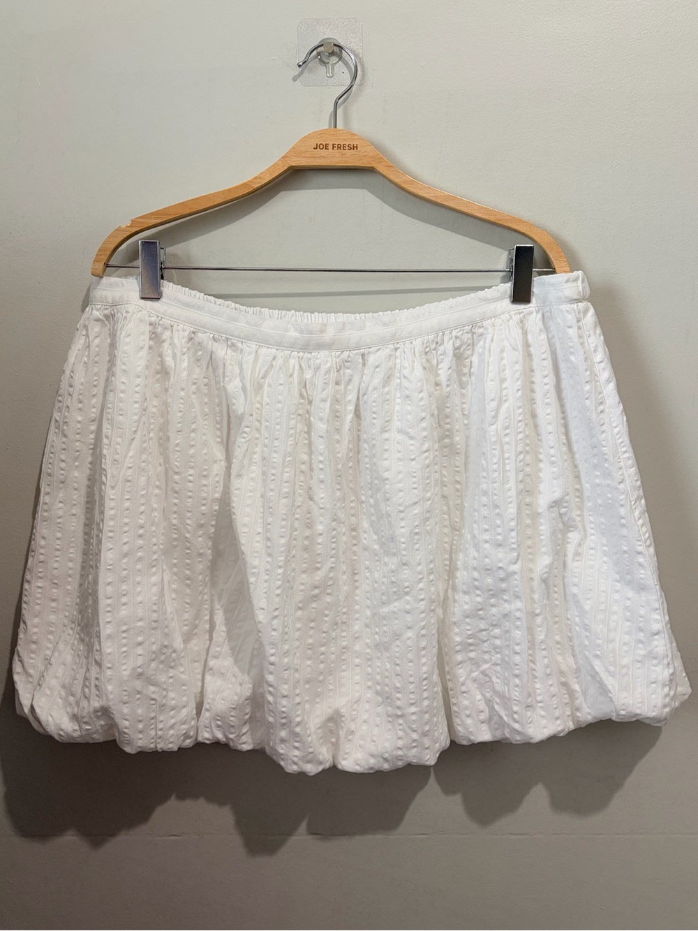 NWT Aerie White Seersucker Bubble Skirt Mini Elastic Waist Cottagecore Womens XL